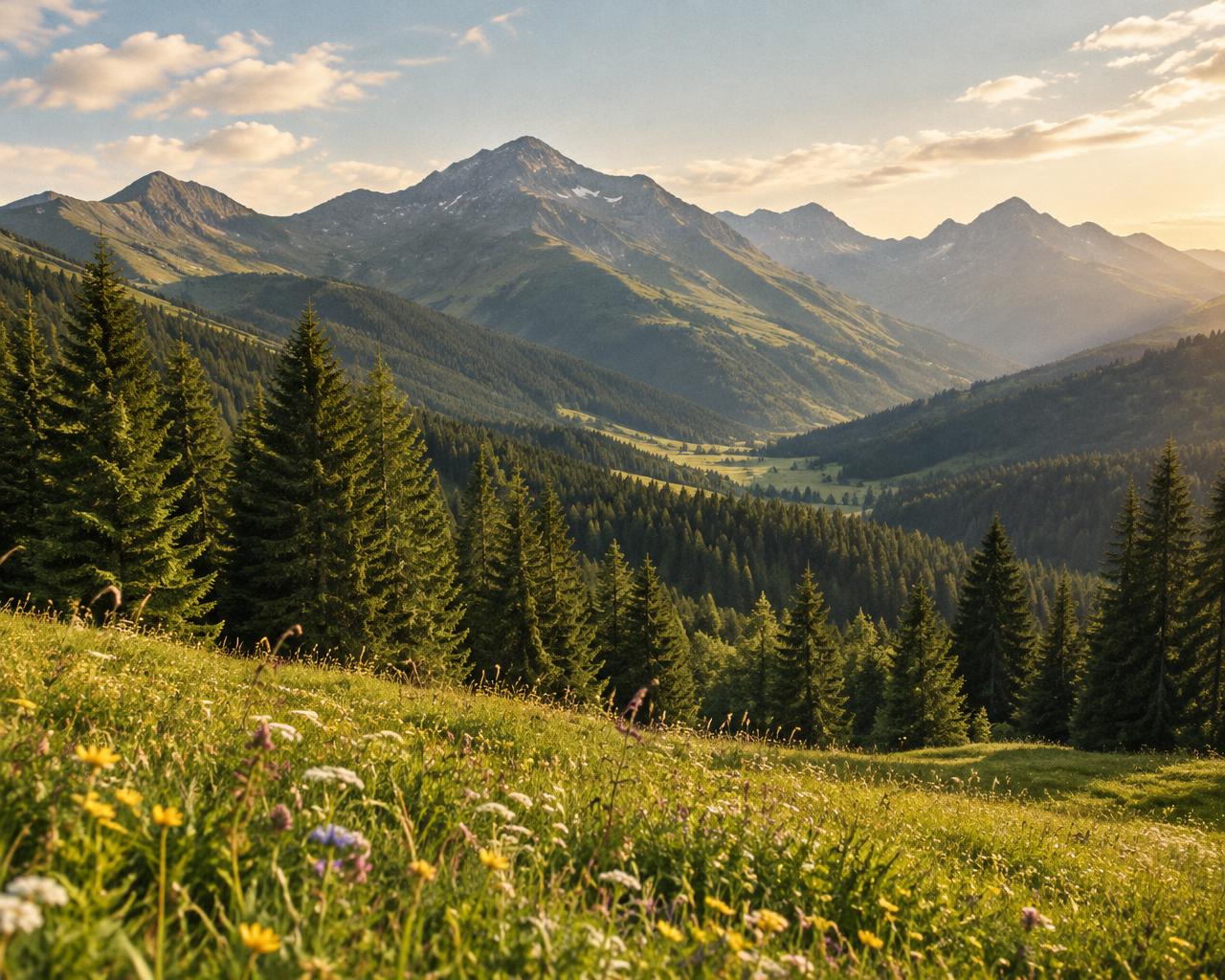 Alpine Wiesen und Berge als Sinnbild des Lungaus